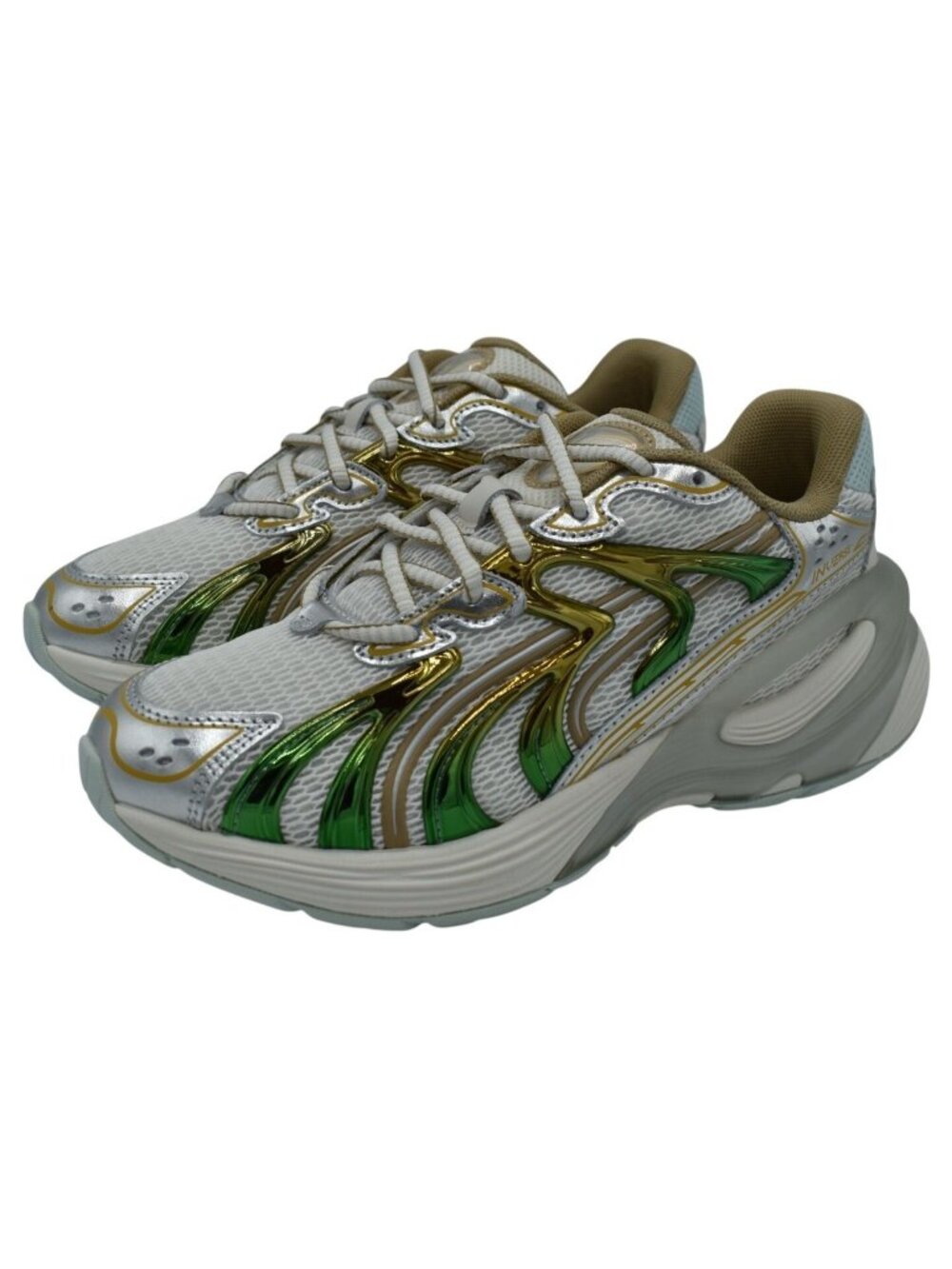 Puma Womens Size 7 Inverse Metallic Gold‎ White Sneakers Shoes